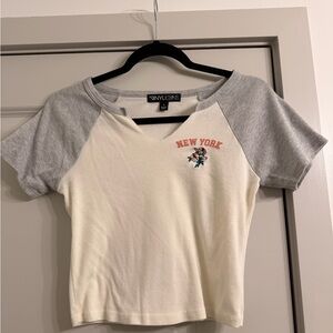 Vinyl Icons Gray and Cream Baby Tee